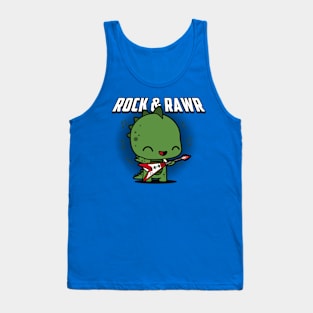 Cute Kawaii Rock And Roll Musician Dinosaur Gift For Dinosaur Lovers Tank Top